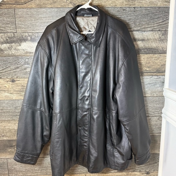 Men’s LA Leather Black Coat Size 2XL Mid Length Excellent Condition - Picture 1 of 13